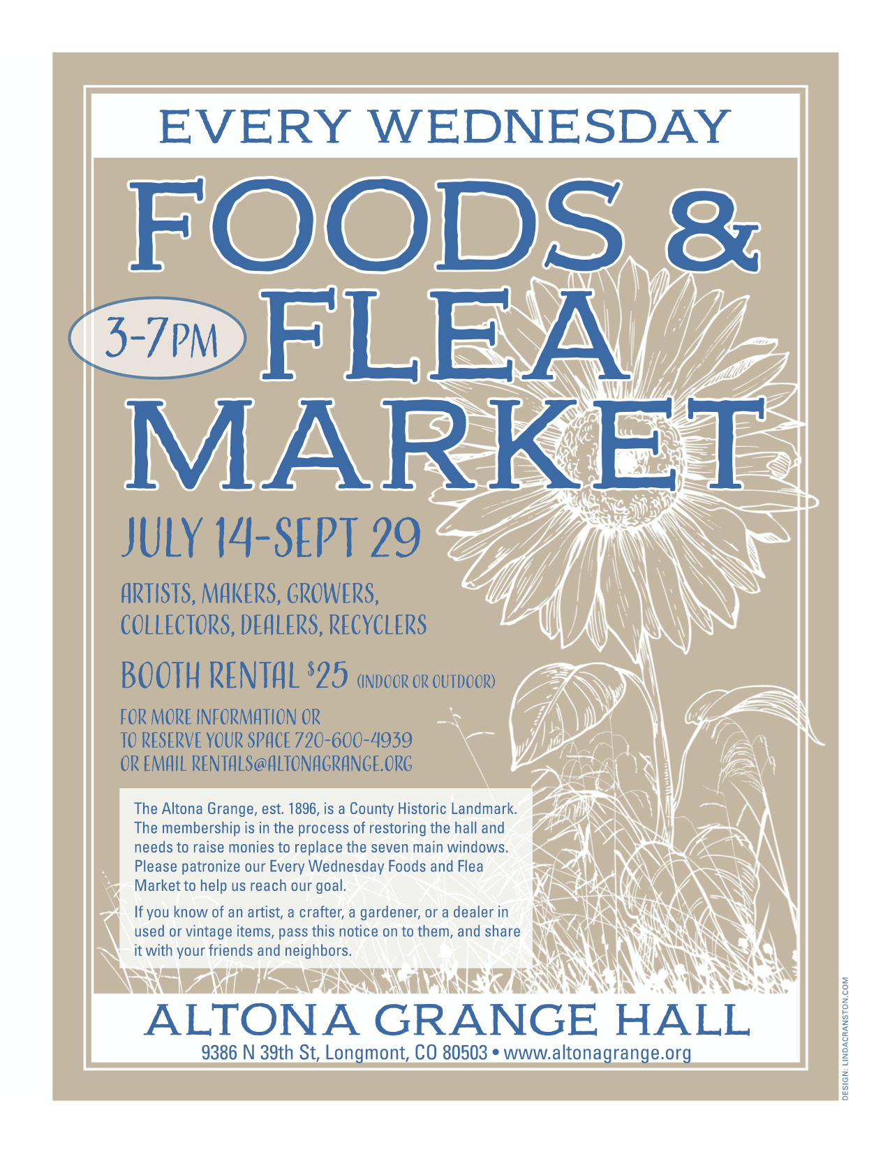 Foods & Flea Market Every Wednesday from July 14th - Sept 29th